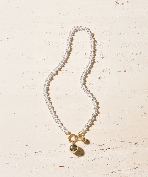 Soierie（ソワリー）の「ポム チェーン ネックレス / Pome chain necklace（ネックレス・レディース・シルバー/シルバー×ゴールド・FREE）」の2枚目の写真