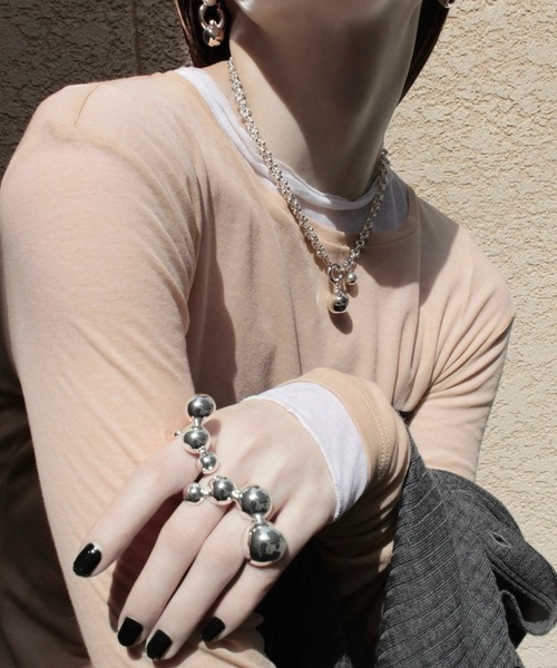 Soierie（ソワリー）の「ポム チェーン ネックレス / Pome chain necklace（ネックレス・レディース・シルバー/シルバー×ゴールド・FREE）」の10枚目の写真