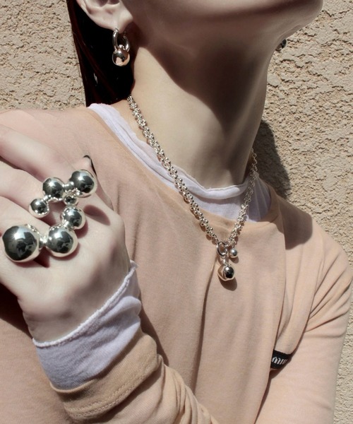 Soierie（ソワリー）の「ポム チェーン ネックレス / Pome chain necklace（ネックレス・レディース・シルバー/シルバー×ゴールド・FREE）」の9枚目の写真