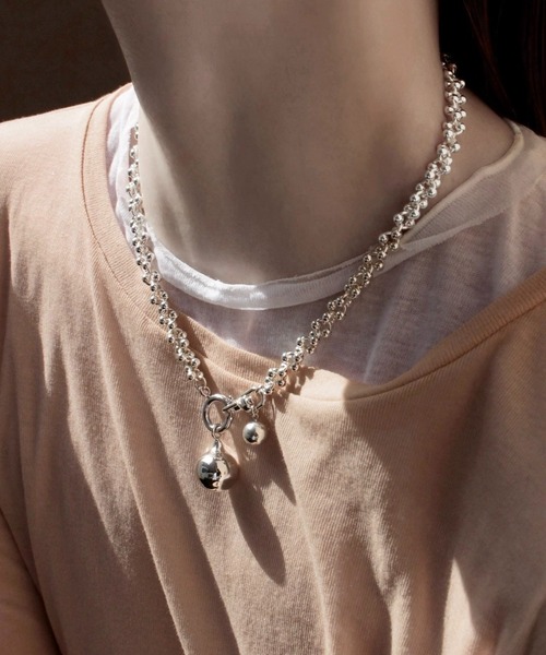 Soierie（ソワリー）の「ポム チェーン ネックレス / Pome chain necklace（ネックレス・レディース・シルバー/シルバー×ゴールド・FREE）」の3枚目の写真