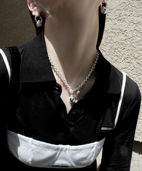 Soierie（ソワリー）の「ポム チェーン ネックレス / Pome chain necklace（ネックレス・レディース・シルバー/シルバー×ゴールド・FREE）」の7枚目の写真