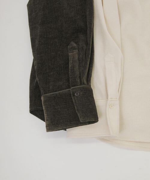 LAATO(ラート)の「wrinkle velor shirts(シャツ/ブラウス・レディース・オフホワイト/ダークグレー・FREE)」の5枚目の写真