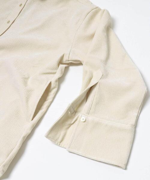 LAATO(ラート)の「wrinkle velor shirts(シャツ/ブラウス・レディース・オフホワイト/ダークグレー・FREE)」の16枚目の写真
