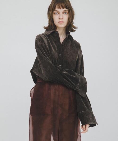 LAATO(ラート)の「wrinkle velor shirts(シャツ/ブラウス・レディース・オフホワイト/ダークグレー・FREE)」の15枚目の写真