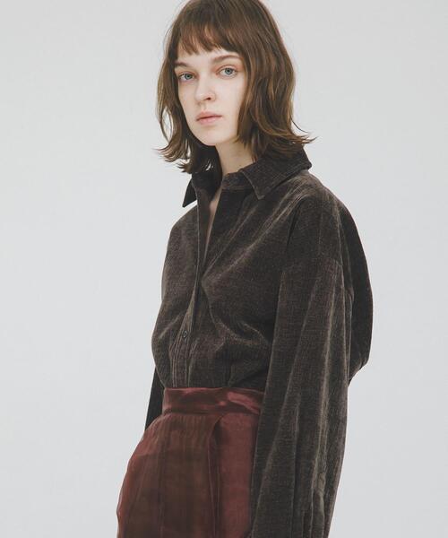 LAATO(ラート)の「wrinkle velor shirts(シャツ/ブラウス・レディース・オフホワイト/ダークグレー・FREE)」の12枚目の写真