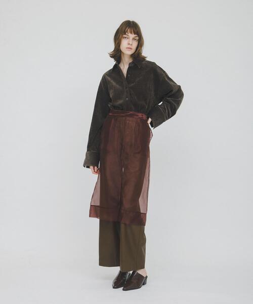 LAATO(ラート)の「wrinkle velor shirts(シャツ/ブラウス・レディース・オフホワイト/ダークグレー・FREE)」の9枚目の写真