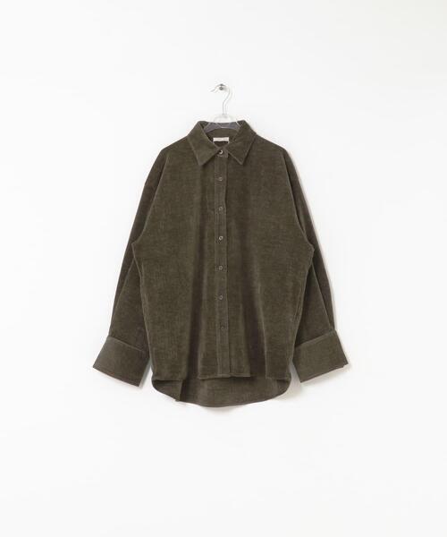 LAATO(ラート)の「wrinkle velor shirts(シャツ/ブラウス・レディース・オフホワイト/ダークグレー・FREE)」の8枚目の写真