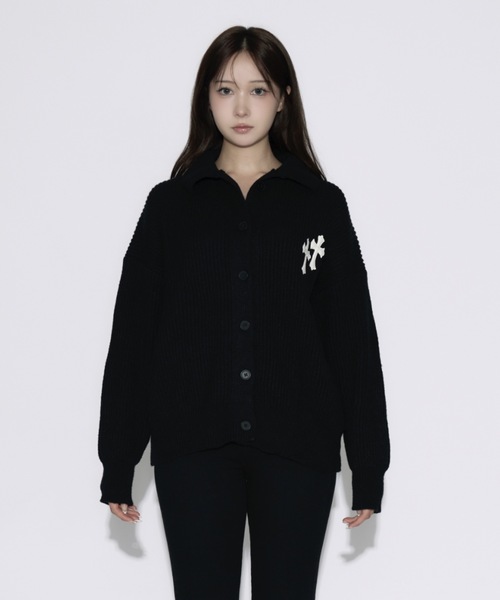 High Neck Cross Knit Cardigan / ハイネッククロスニットカーディガン