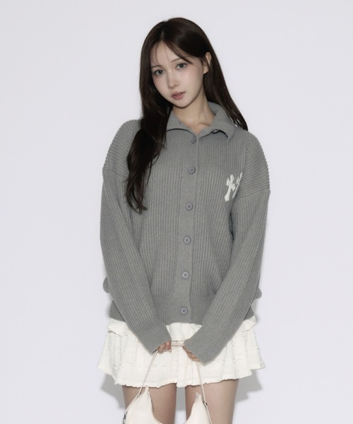 High Neck Cross Knit Cardigan / ハイネッククロスニットカーディガン