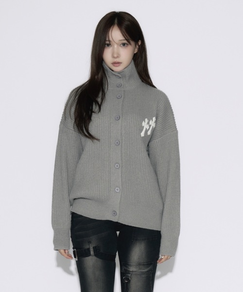 High Neck Cross Knit Cardigan / ハイネッククロスニットカーディガン