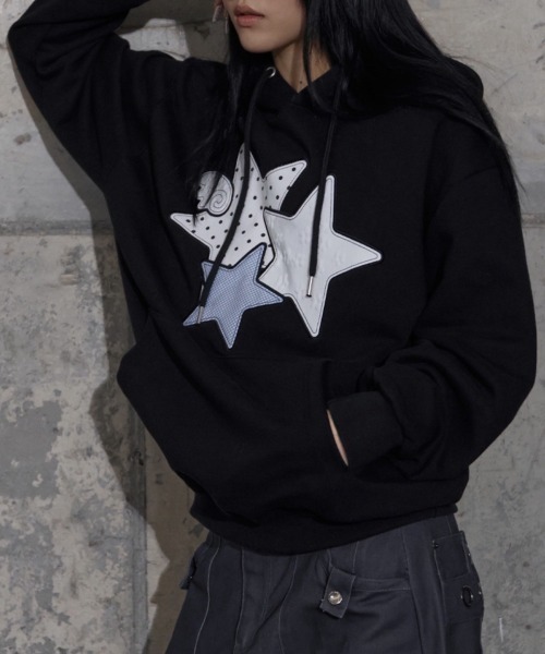 FANCY CLUB】MIX STAR ANGEL PATCH HOODIE / 【ファンシークラブ