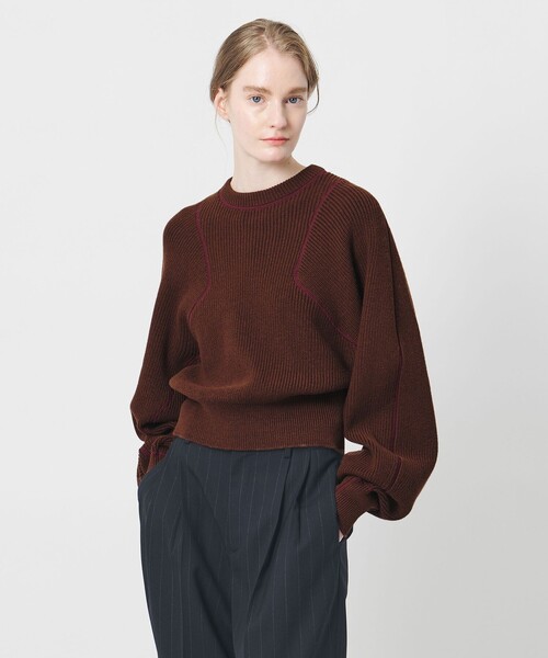 AEWEN MATOPH（イウエン マトフ）の「＜AEWEN MATOPH＞アゼステッチ ニットプルオーバー ‐ ウォッシャブル ‐（ニット/セーター・レディース・ライトグレー/ブラウン/ライトブルー/ネイビー・FREE）」の5枚目の写真