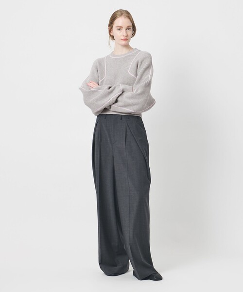 AEWEN MATOPH（イウエン マトフ）の「＜AEWEN MATOPH＞アゼステッチ ニットプルオーバー ‐ ウォッシャブル ‐（ニット/セーター・レディース・ライトグレー/ブラウン/ライトブルー/ネイビー・FREE）」の11枚目の写真