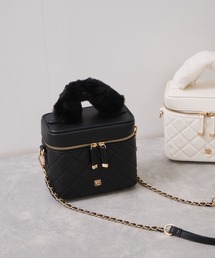 VIS | ファーハンドルバニティバッグ/2WAY(ハンドバッグ)