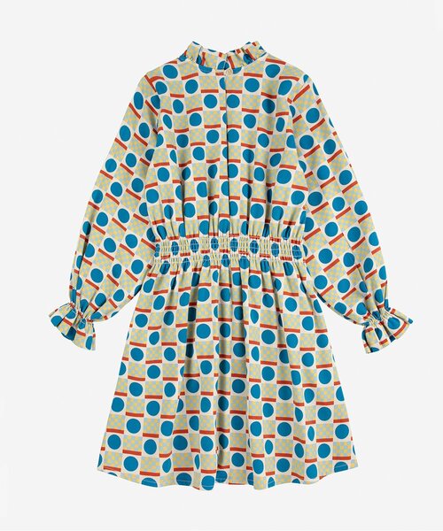 BOBO CHOSES(ボボショーズ)の「総柄Geometric Scacsワンピース【キッズ】(ワンピース・キッズ・オフホワイト・110/120/130)」の4枚目の写真