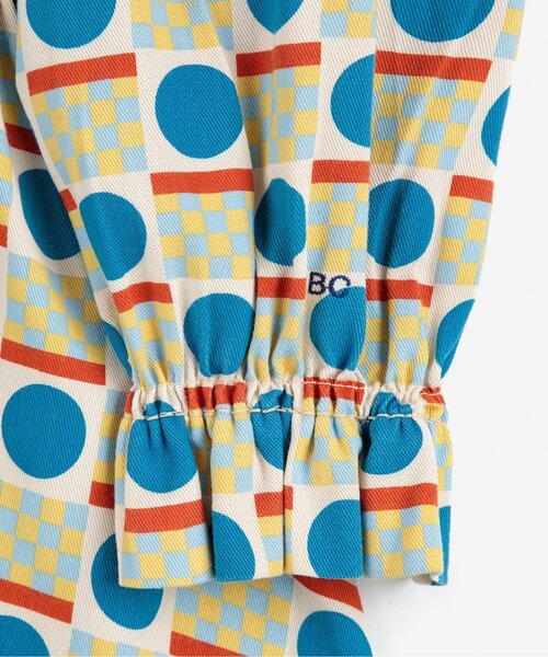 BOBO CHOSES(ボボショーズ)の「総柄Geometric Scacsワンピース【キッズ】(ワンピース・キッズ・オフホワイト・110/120/130)」の5枚目の写真