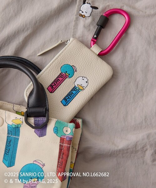 はぴだんぶい×PEZ(ペッツ) ×ear】本革/カラビナ付きパス＆キーケース