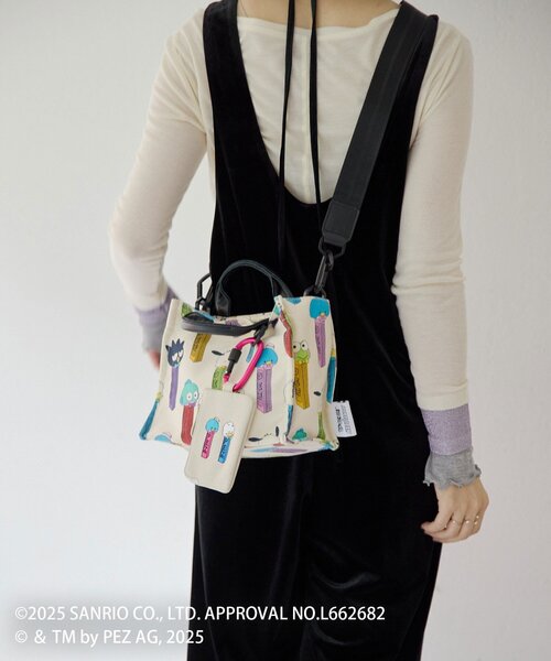 はぴだんぶい×PEZ(ペッツ) ×ear】本革/カラビナ付きパス＆キーケース