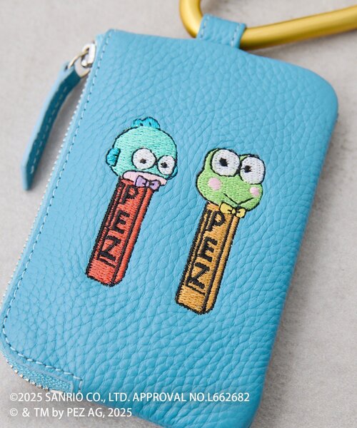 はぴだんぶい×PEZ(ペッツ) ×ear】本革/カラビナ付きパス＆キーケース
