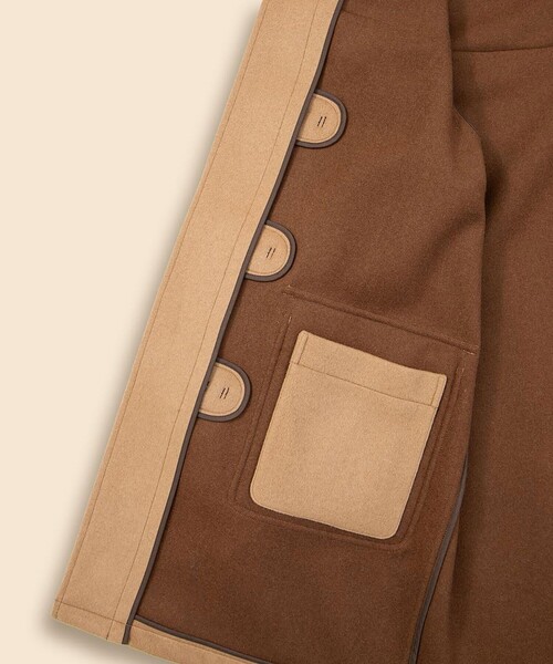BROOKS BROTHERS(ブルックスブラザーズ)の「ウール ダブルフェイス ダッフルコート(ダッフルコート・メンズ・キャメル・LARGE/MEDIUM/SMALL)」の3枚目の写真