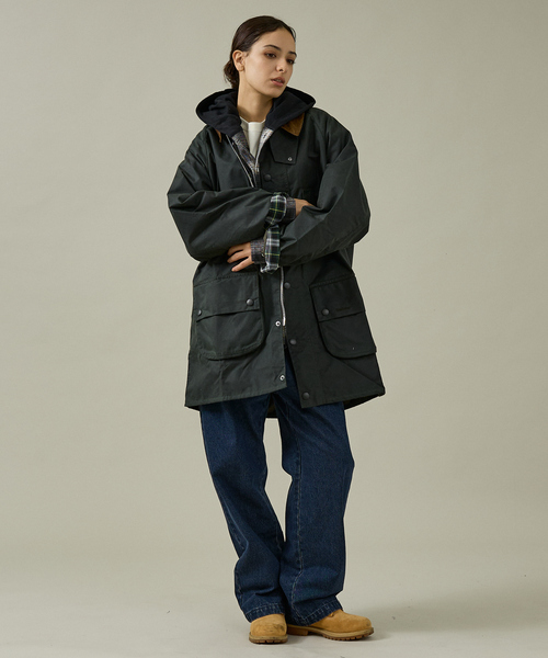 Barbour(バブアー)の「【Barbour / バブアー】SOLWAY / ソルウェイ ワックスジャケット オーバーサイズフィット/ユニセックス(ブルゾン・メンズ・セージグリーン/ブラック・38/40)」の4枚目の写真