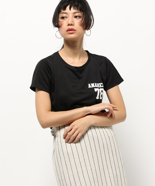 CRYSTAL BALL(クリスタルボール)の「78 Print TS W(Tシャツ/カットソー・レディース・ブルー/ブラック/ホワイト・LARGE)」の1枚目の写真
