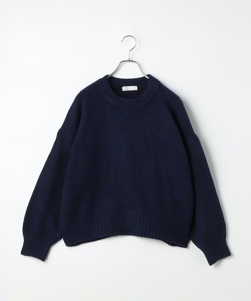 fredy couleur（フレディクルール）の「ヤクライククルーネックショート丈プルオーバーニット（ニット/セーター・レディース・チャコールグレー/ライトグレー/ブルー/ピンク/ネイビー・38）」の4枚目の写真