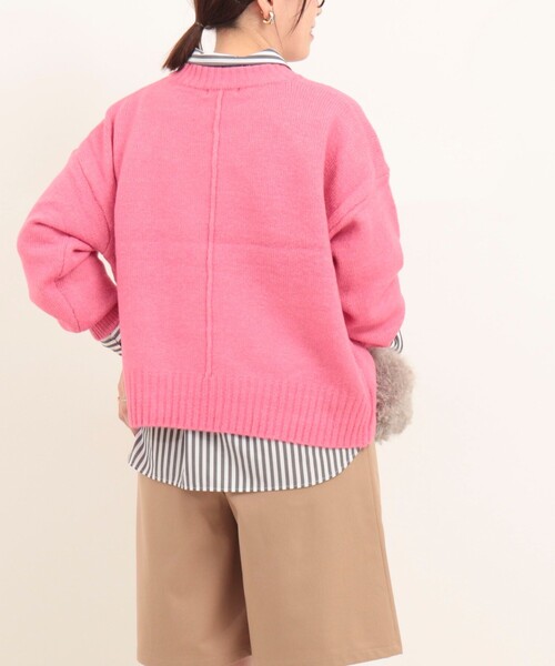 fredy couleur（フレディクルール）の「ヤクライククルーネックショート丈プルオーバーニット（ニット/セーター・レディース・チャコールグレー/ライトグレー/ブルー/ピンク/ネイビー・38）」の12枚目の写真