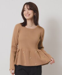 【手洗い可】ペプラムニット