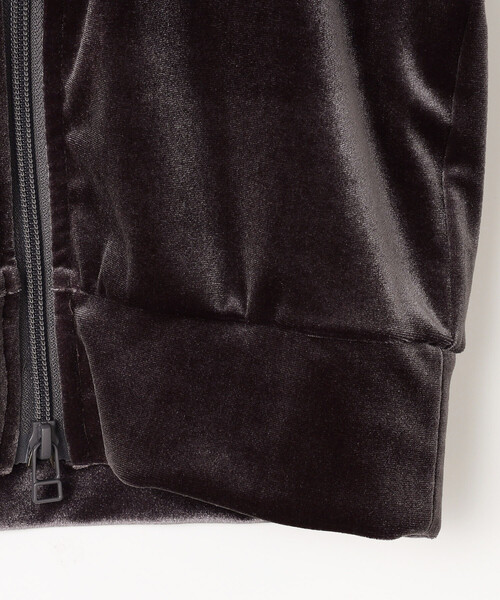 BASICKS（ベイシックス）の「BASICKS/ベイシックス Micro Bra Velour Hoodie / S4.5-0404W / マイクロ ブラ ベロア フーディー（パーカー・レディース・グレー/ブラック・SMALL）」の6枚目の写真