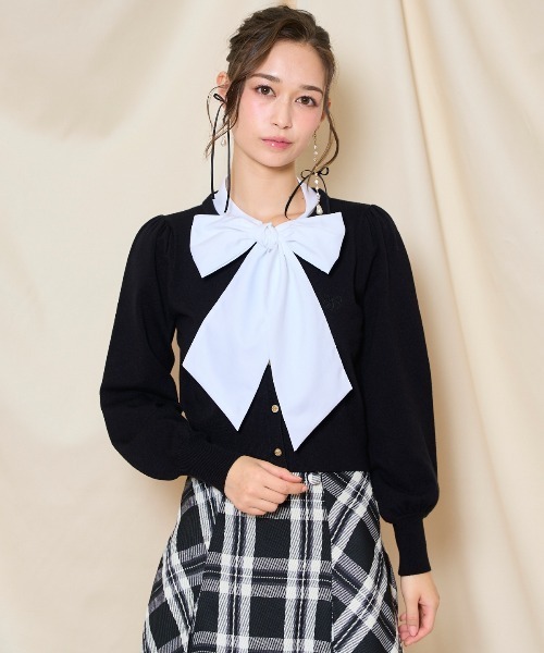 WILLSELECTION（ウィルセレクション）の「リボンドッキングプルオーバー（ニット/セーター・レディース・ブラウン/ブラック/チャコールグレー・FREE）」の18枚目の写真