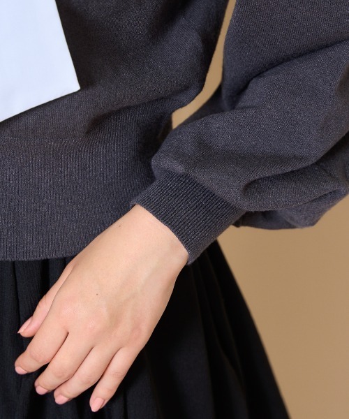 WILLSELECTION（ウィルセレクション）の「リボンドッキングプルオーバー（ニット/セーター・レディース・ブラウン/ブラック/チャコールグレー・FREE）」の5枚目の写真