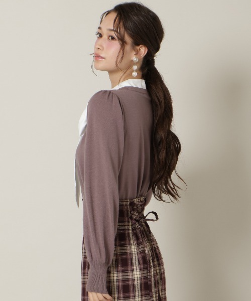 WILLSELECTION（ウィルセレクション）の「リボンドッキングプルオーバー（ニット/セーター・レディース・ブラウン/ブラック/チャコールグレー・FREE）」の8枚目の写真