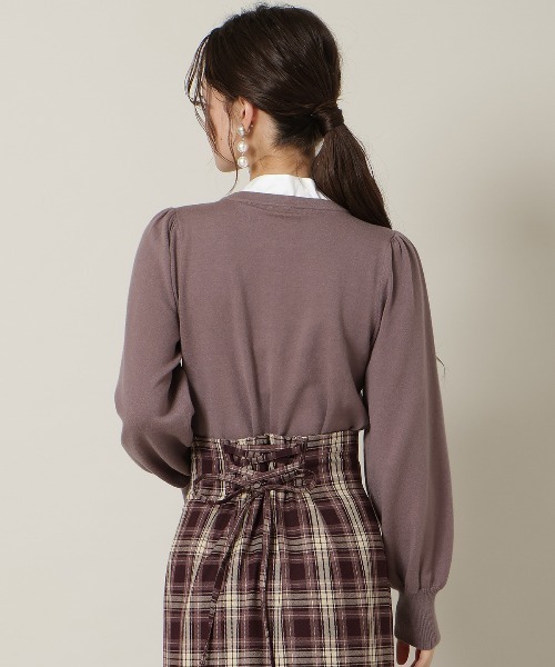 WILLSELECTION（ウィルセレクション）の「リボンドッキングプルオーバー（ニット/セーター・レディース・ブラウン/ブラック/チャコールグレー・FREE）」の9枚目の写真