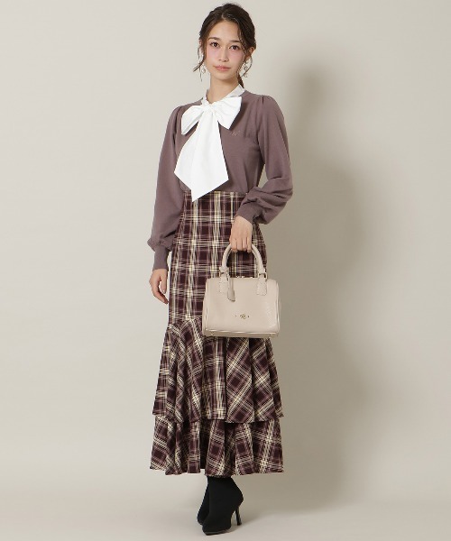 WILLSELECTION（ウィルセレクション）の「リボンドッキングプルオーバー（ニット/セーター・レディース・ブラウン/ブラック/チャコールグレー・FREE）」の13枚目の写真