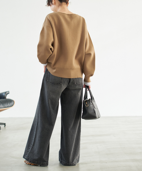 Spick & Span(スピックアンドスパン)の「《WEB限定 / 追加2》メタルボタンヘンリーネックニット(ニット/セーター・レディース・ブラック/グレー/キャメル・FREE)」の19枚目の写真