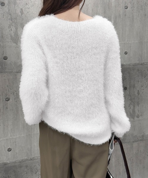 セール】シャギーニットカーディガン モヘアタッチ（ニット/セーター
