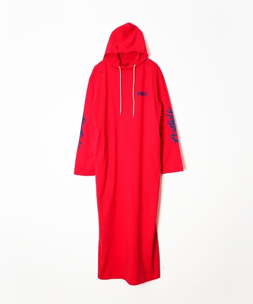 HOLIDAY（ホリデイ）の「SUPER FINE DRY DAMAGE L/S HOODED DRESS (CIRCULATION) スーパーファインドライダメージロングスリーブフーデッドドレス (サーキュレーション)（ワンピース・レディース・レッド/シルバーグレー/ブラック・ONE SIZE）」の3枚目の写真