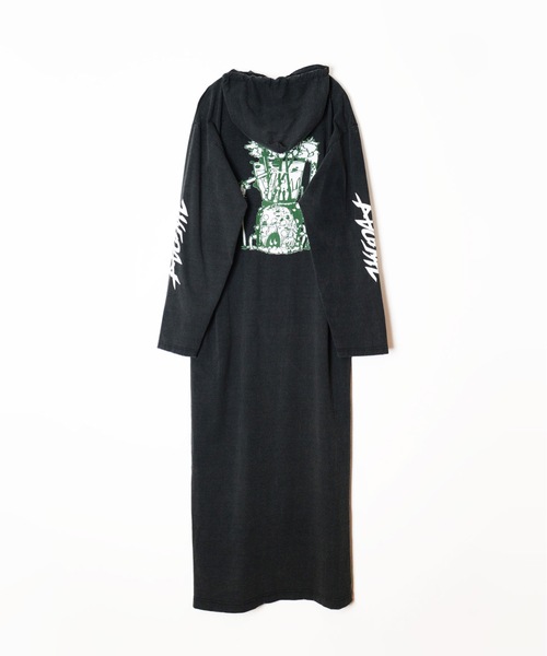 HOLIDAY（ホリデイ）の「SUPER FINE DRY DAMAGE L/S HOODED DRESS (CIRCULATION) スーパーファインドライダメージロングスリーブフーデッドドレス (サーキュレーション)（ワンピース・レディース・レッド/シルバーグレー/ブラック・ONE SIZE）」の4枚目の写真