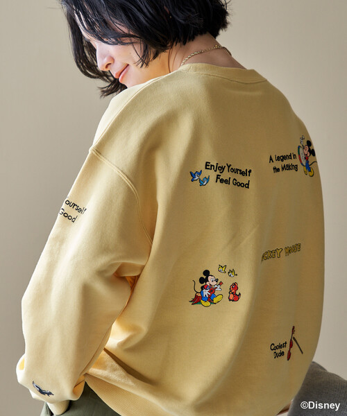 セール】＜新色追加＞【MICKEY MOUSE】レトロ 刺繍スウェット/ミッキー