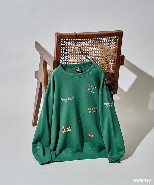 セール】＜新色追加＞【MICKEY MOUSE】レトロ 刺繍スウェット/ミッキー
