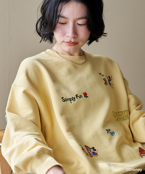 FREAK'S STORE(フリークスストア)の「<新色追加>【MICKEY MOUSE】レトロ 刺繍スウェット/ミッキーマウス(スウェット・レディース・ライトグレー/グリーン/チャコール/レモンイエロー・フリ-)」の22枚目の写真