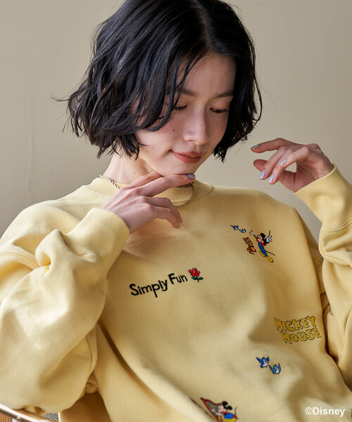 FREAK'S STORE(フリークスストア)の「<新色追加>【MICKEY MOUSE】レトロ 刺繍スウェット/ミッキーマウス(スウェット・レディース・ライトグレー/グリーン/チャコール/レモンイエロー・フリ-)」の21枚目の写真