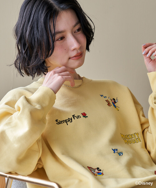 FREAK'S STORE(フリークスストア)の「<新色追加>【MICKEY MOUSE】レトロ 刺繍スウェット/ミッキーマウス(スウェット・レディース・ライトグレー/グリーン/チャコール/レモンイエロー・フリ-)」の20枚目の写真
