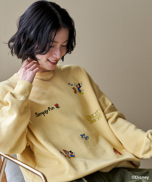 FREAK'S STORE(フリークスストア)の「<新色追加>【MICKEY MOUSE】レトロ 刺繍スウェット/ミッキーマウス(スウェット・レディース・ライトグレー/グリーン/チャコール/レモンイエロー・フリ-)」の18枚目の写真