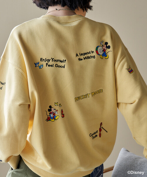 FREAK'S STORE(フリークスストア)の「<新色追加>【MICKEY MOUSE】レトロ 刺繍スウェット/ミッキーマウス(スウェット・レディース・ライトグレー/グリーン/チャコール/レモンイエロー・フリ-)」の15枚目の写真
