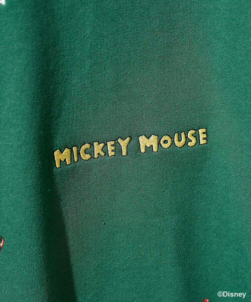 FREAK'S STORE(フリークスストア)の「<新色追加>【MICKEY MOUSE】レトロ 刺繍スウェット/ミッキーマウス(スウェット・レディース・ライトグレー/グリーン/チャコール/レモンイエロー・フリ-)」の5枚目の写真
