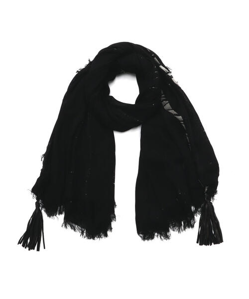 KMRii（ケムリ）の「KMRii/ケムリ/Shadow Vine Square Stole（ストール/ショール・レディース・ブラック/レッド・F）」の5枚目の写真