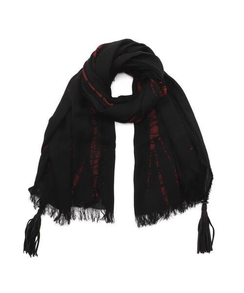 KMRii（ケムリ）の「KMRii/ケムリ/Shadow Vine Square Stole（ストール/ショール・レディース・ブラック/レッド・F）」の2枚目の写真