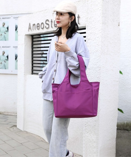 BACKYARD FAMILY(バックヤードファミリー)の「トートバッグ 軽量 撥水 大容量 totebag01(トートバッグ・レディース・ネイビー/パープル/マジェンタ/ブラック・FREE)」の9枚目の写真
